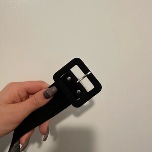 Black Square Buckle Belt